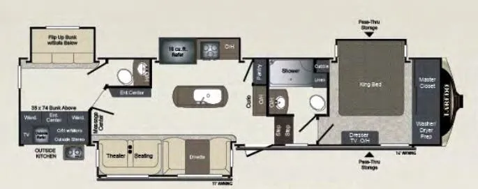 Keystone Laredo 367BH floor plan