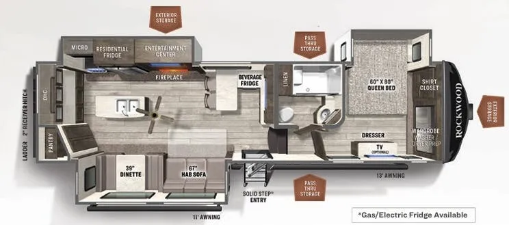 Forest River Rockwood Ultra Lite 2899KS floor plan