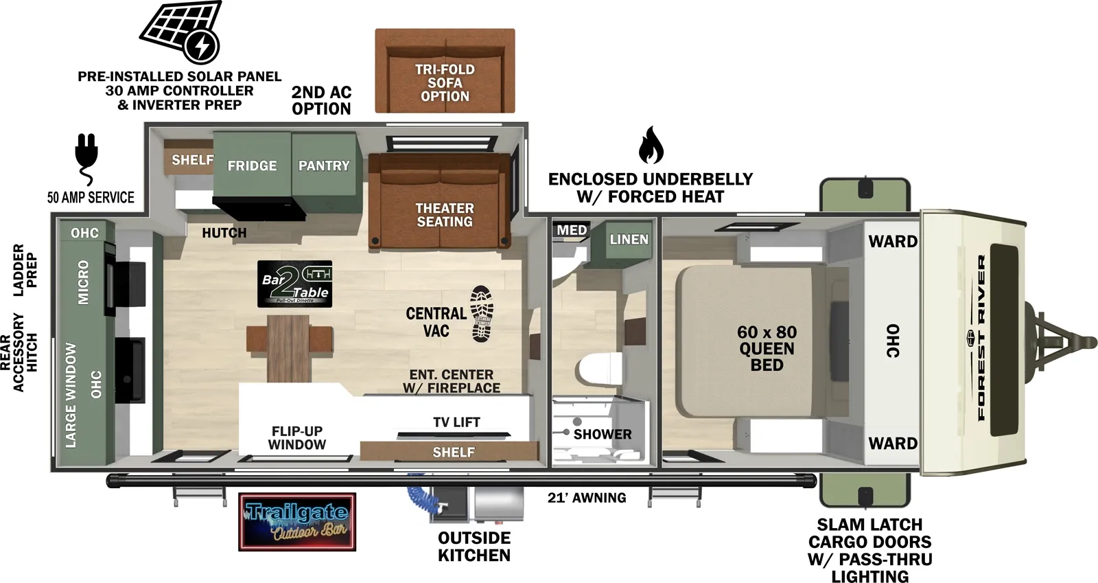 2026 Forest River No Boundaries 20.6 - Floor plan