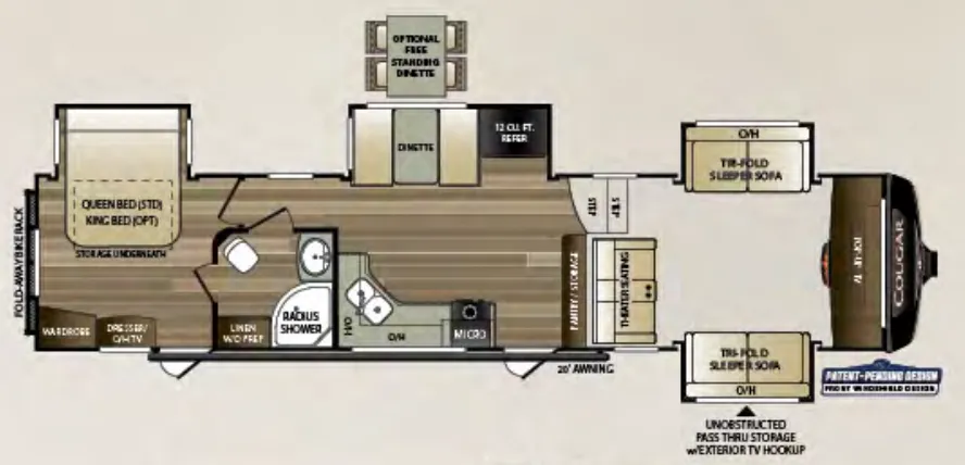 2018 Keystone Cougar 367FLS floor plan