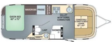 Airstream Flying Cloud 26RB floor plan