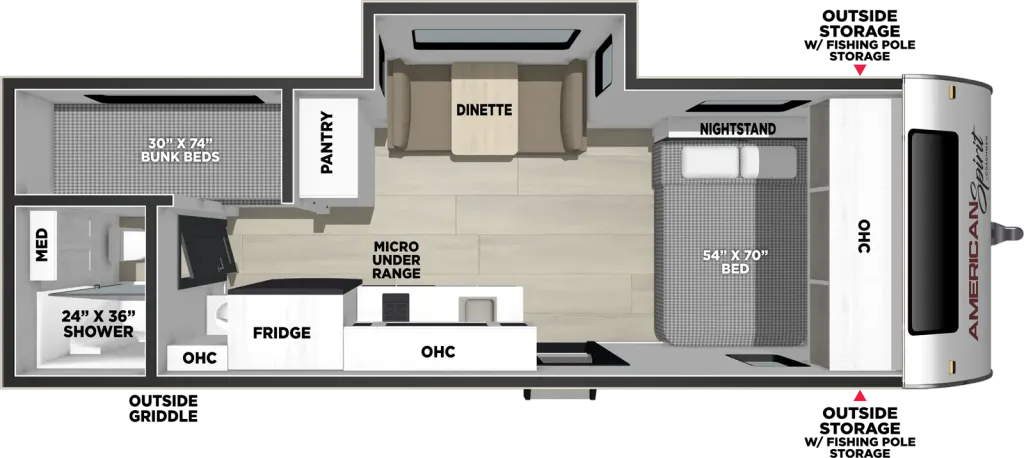 2027 Coachmen RV American Spirit Bijou 19BHB floor plan
