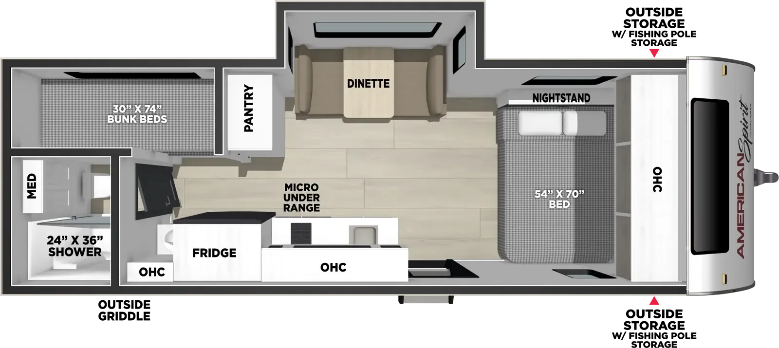 2027 Coachmen RV American Spirit Bijou 19BHB - Floor plan