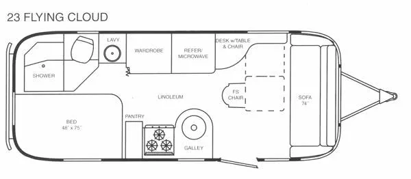 Airstream Flying Cloud 23 floor plan
