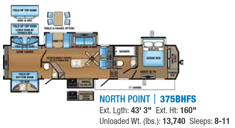 Jayco North Point 375BHFS floor plan