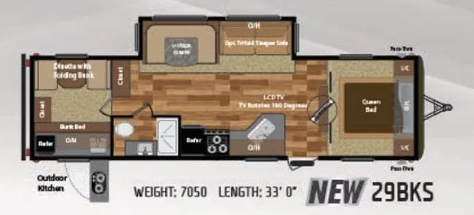 Keystone Hideout 29BKS floor plan