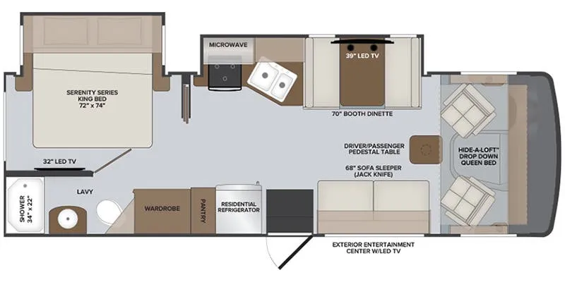 Holiday Rambler Admiral 28A floor plan