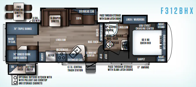 Forest River Wildcat Maxx 312BHX floor plan