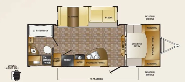 CrossRoads Sunset Trail Super Lite ST250RB floor plan