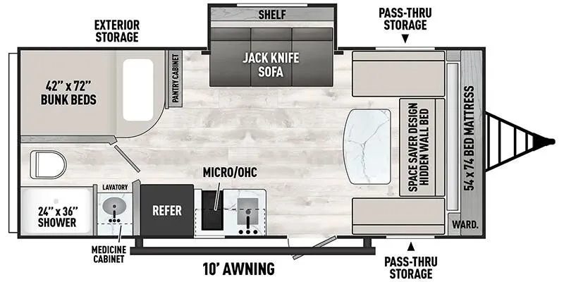 Coachmen Clipper 4k Series 18DBS floor plan