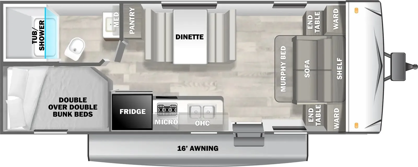 Forest River EVO Lite 2260BHX floor plan
