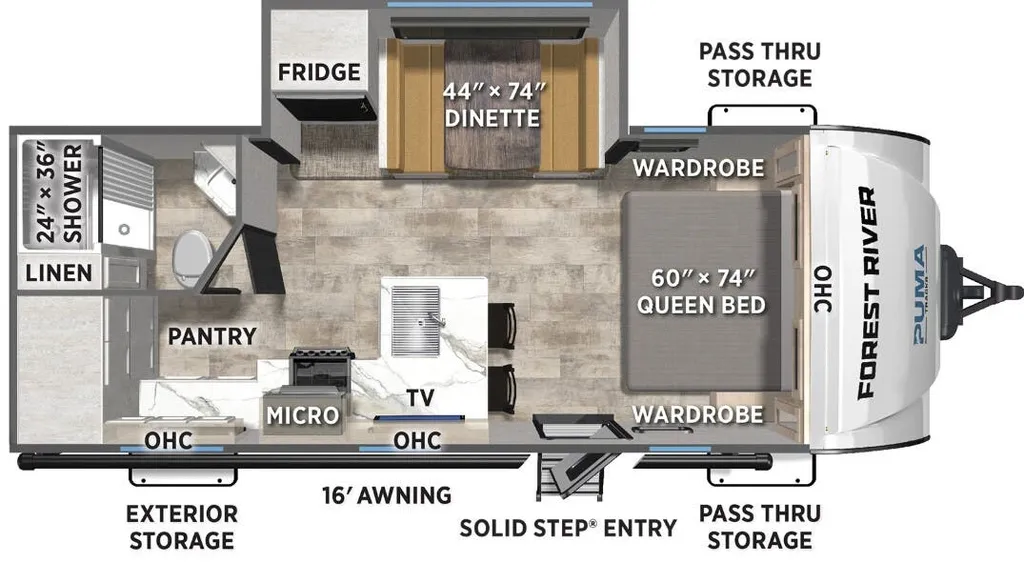 2026 Forest River Puma Tracks 232UD floor plan