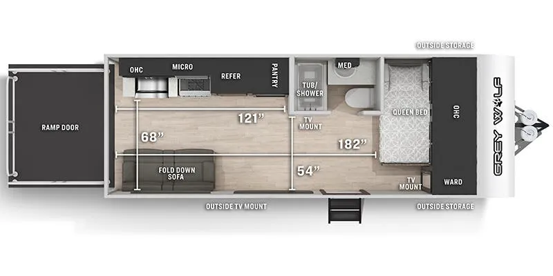 2022 Forest River Cherokee Grey Wolf 18RR floor plan
