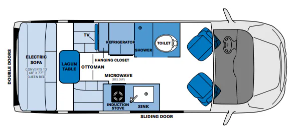 Pleasure-Way Ontour 2.0 Base floor plan