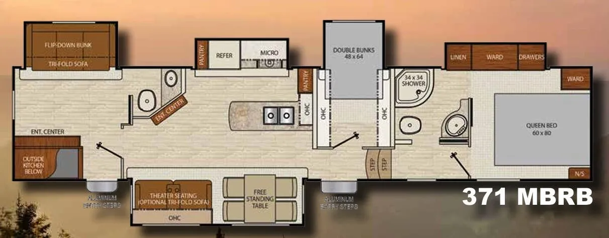 Coachmen Chaparral 371 MBRB floor plan