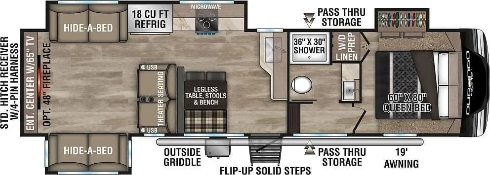 2024 K-Z Durango Half-Ton D290RLT — Floor plan