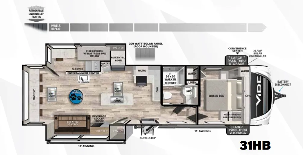 2024 Forest River Vibe 31HB - Floor plan