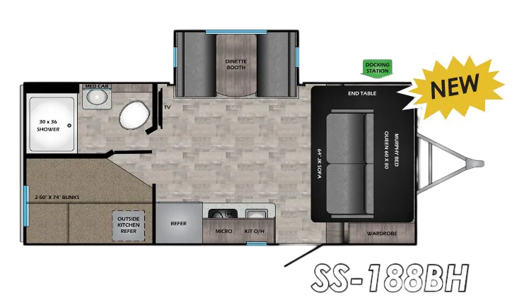CrossRoads Sunset Trail Super Lite SS188BH floor plan