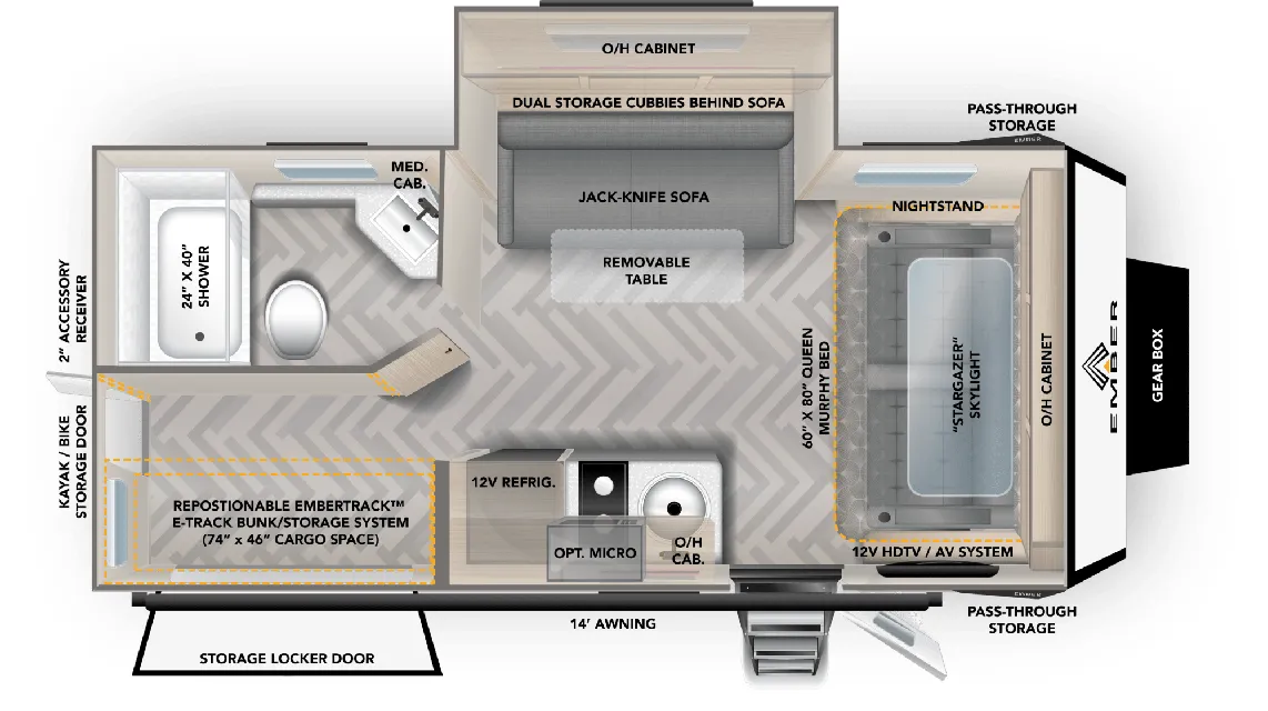 Ember RV Overland 191MSL floor plan