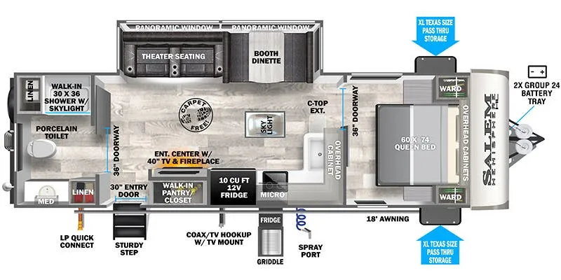 2023 Forest River Salem Hemisphere Hyper-Lyte 25RBHL - Floor plan