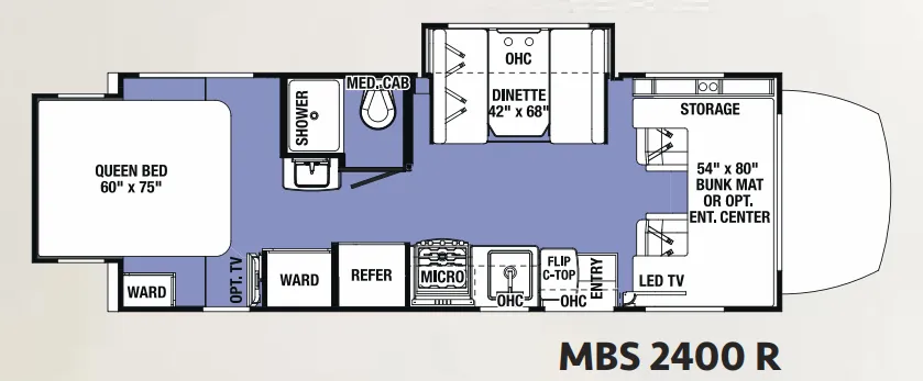 2015 Forest River Sunseeker MBS 2400R - Floor plan