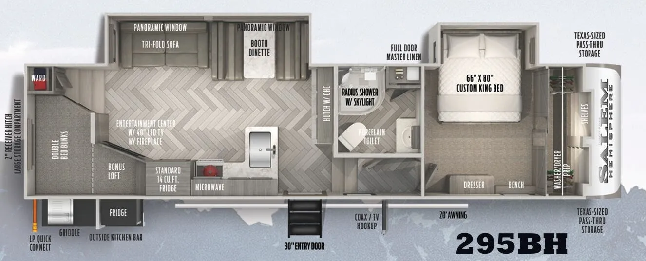 Forest River Salem Hemisphere 295BH floor plan