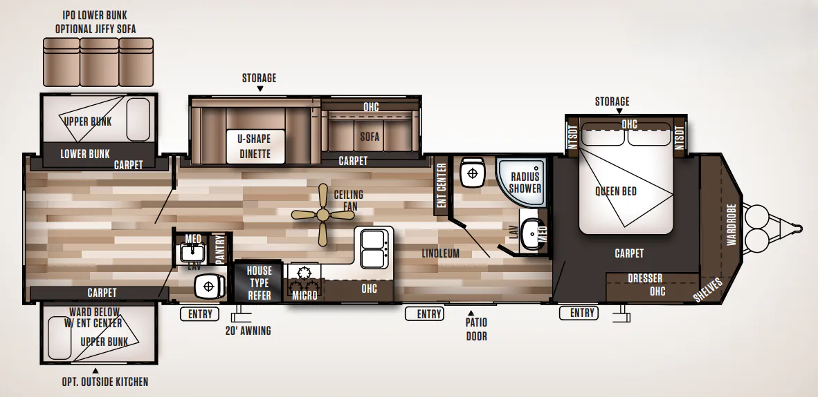 Forest River Wildwood DLX 402QBQ floor plan