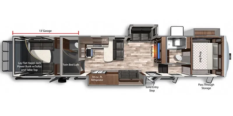 2020 Dutchmen Voltage 4195 floor plan