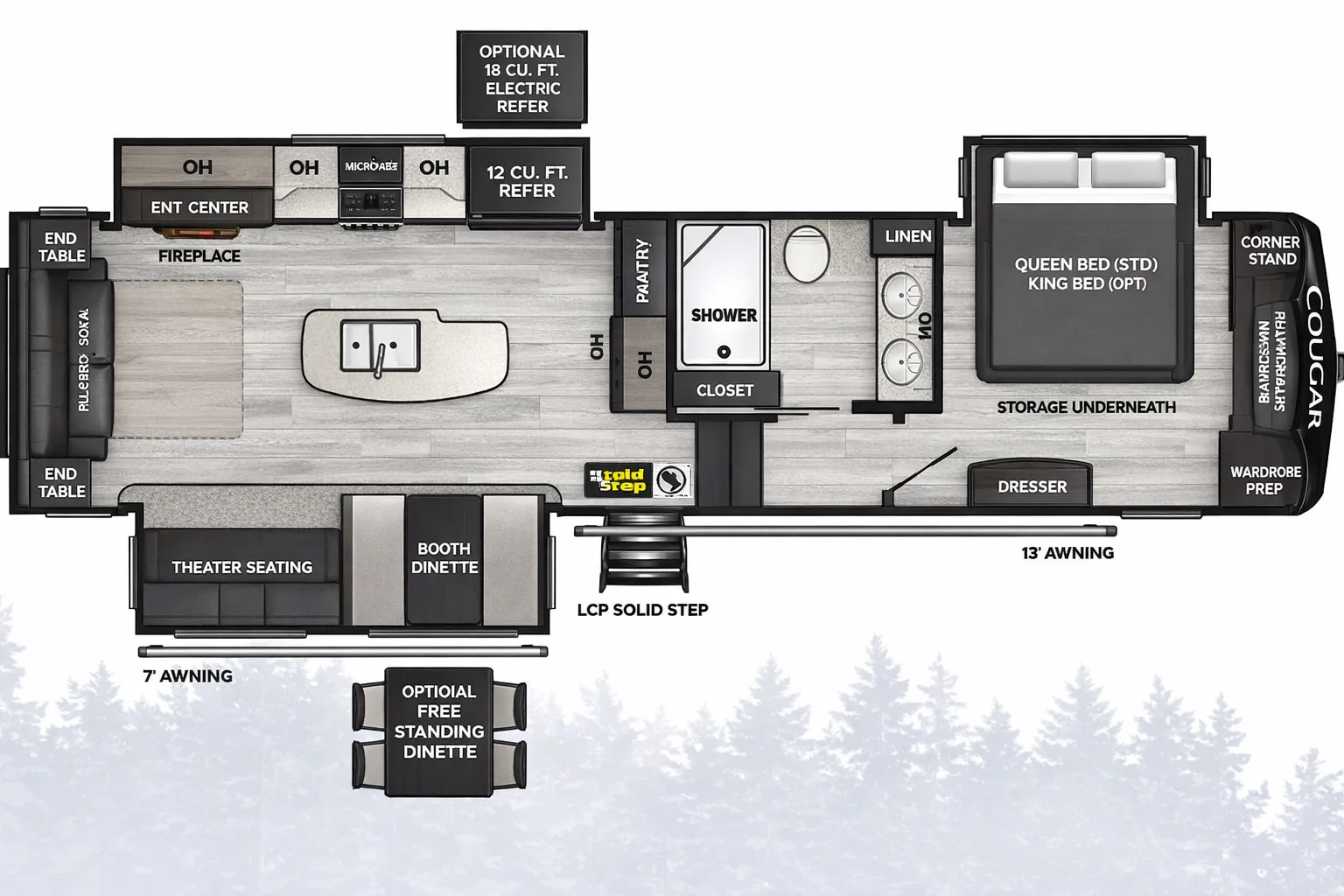 Keystone Cougar 316RLS floor plan