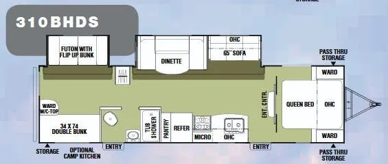 Coachmen Freedom Express 310BHDS floor plan