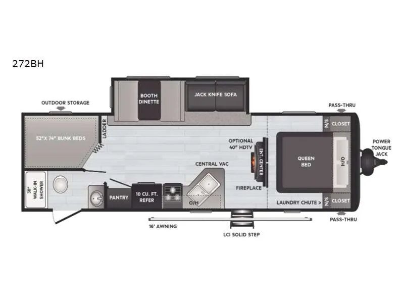 2021 Keystone Hideout 272BH - Floor plan