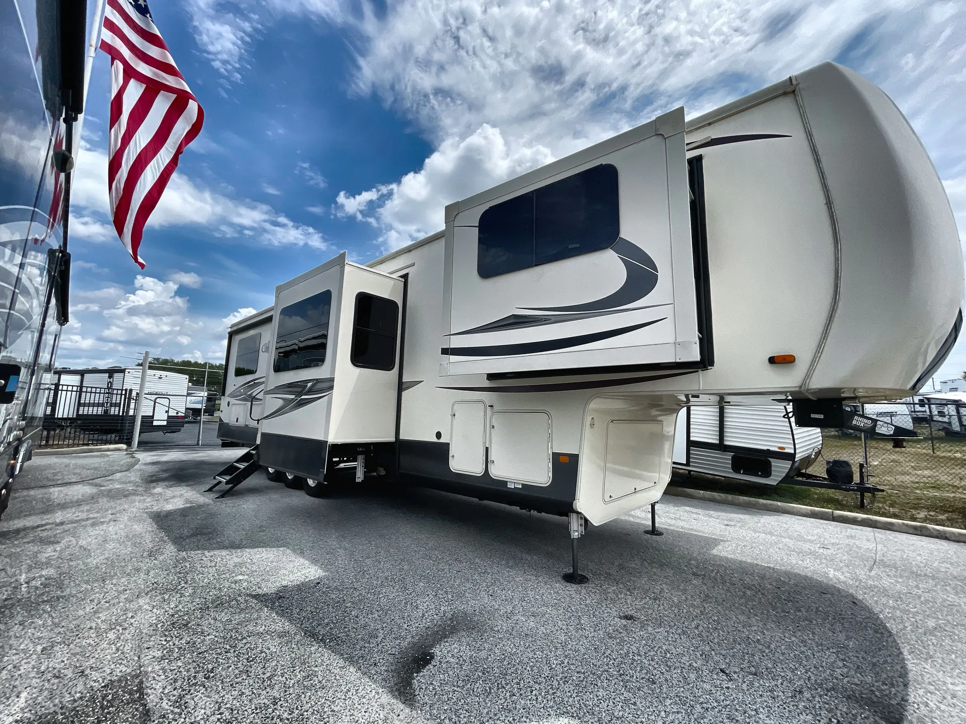 2020 Forest River Cedar Creek Hathaway Edition 38RTH — campside