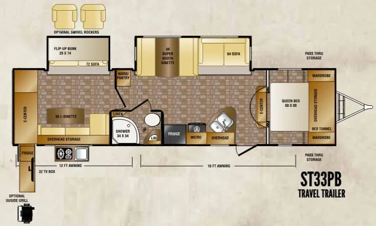 CrossRoads Sunset Trail Reserve ST33PB floor plan