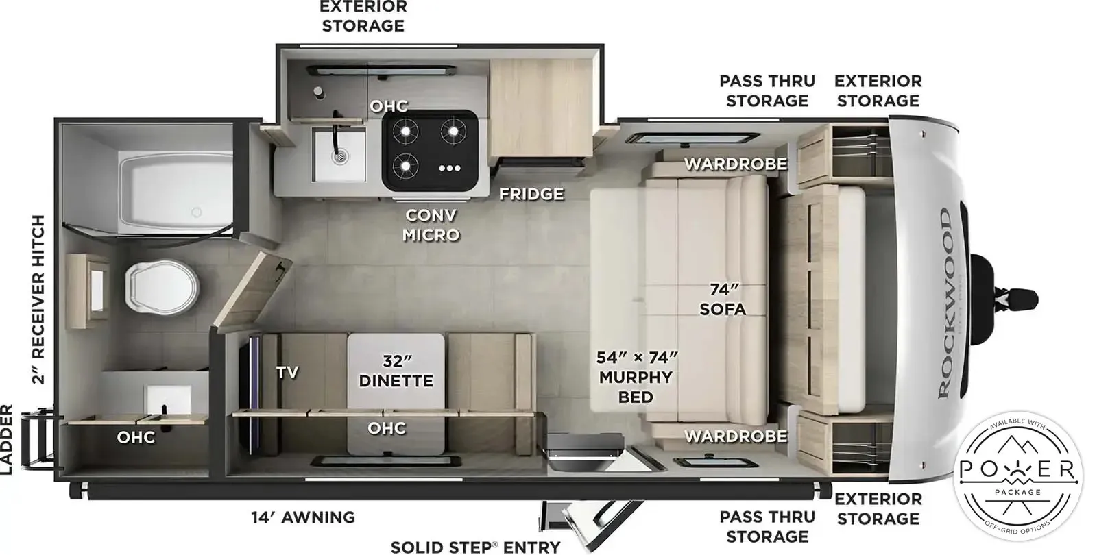 2026 Forest River Rockwood 19FDS - Floor plan
