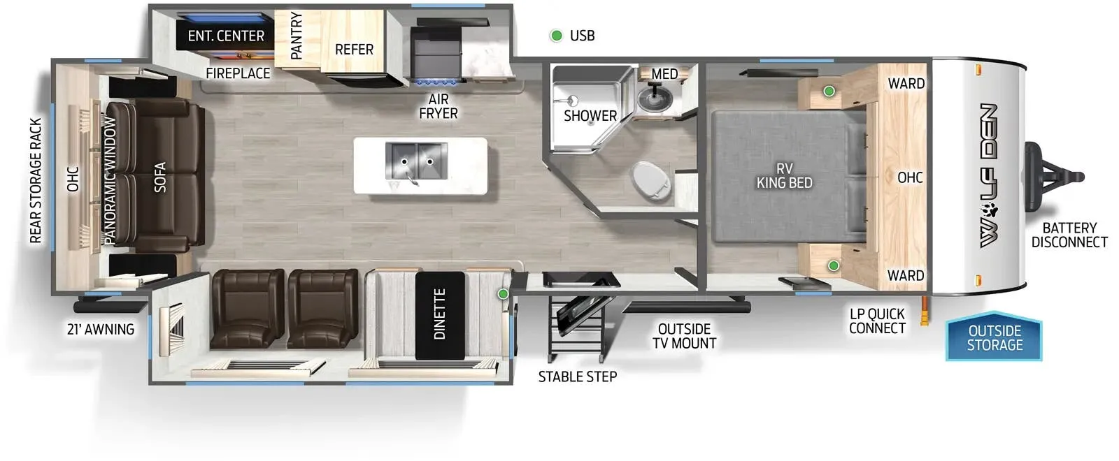 Forest River Cherokee Wolf Den 274WK floor plan