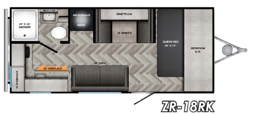 2024 CrossRoads Zinger Lite 18RK floor plan