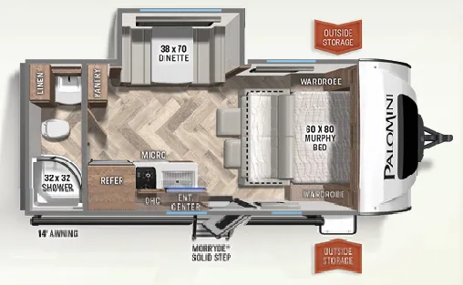 Palomino PaloMini 186RBS floor plan