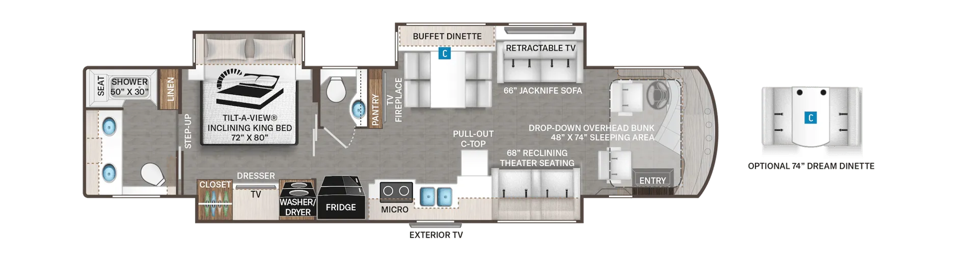 Thor Motor Coach Venetian R40 floor plan