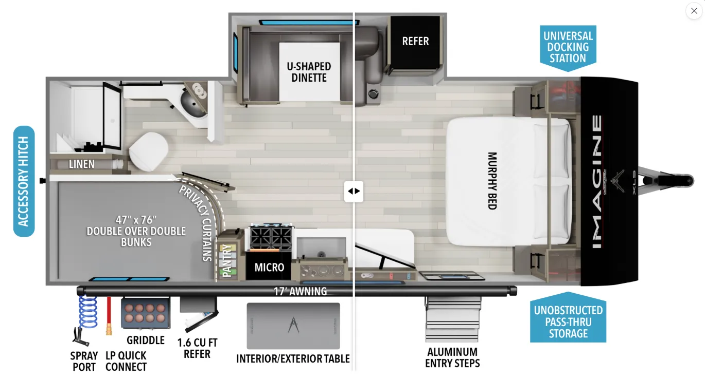 2026 Grand Design Imagine XLS 21MBE - Floor plan