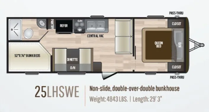 Keystone Hideout LHS 25LHSWE floor plan