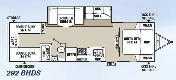 Coachmen Freedom Express Liberty Edition 292 BHDS floor plan