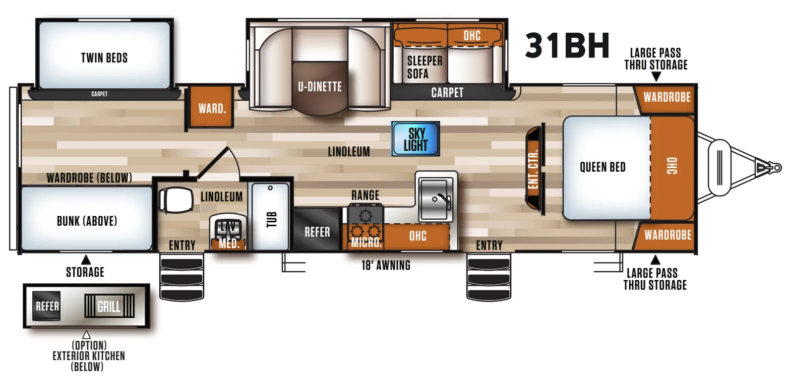 Forest River Vibe 31BH floor plan