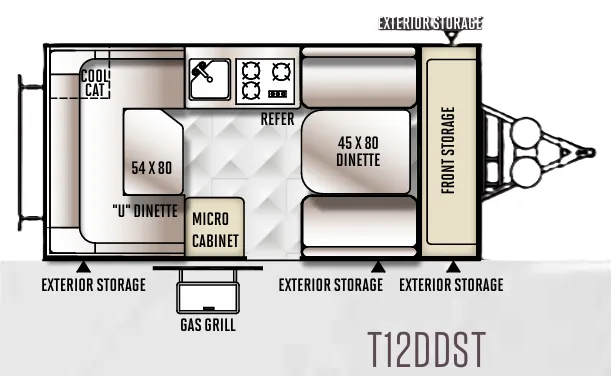 Forest River Flagstaff Hard Side T12DDST floor plan