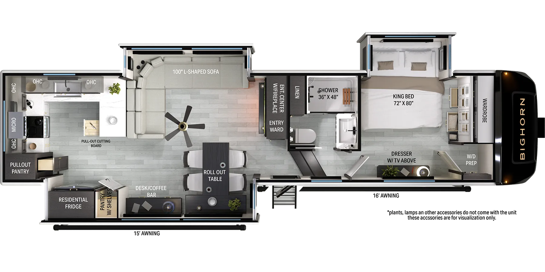 Heartland Bighorn 36RK floor plan