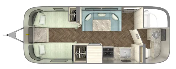 Airstream International 23FB floor plan