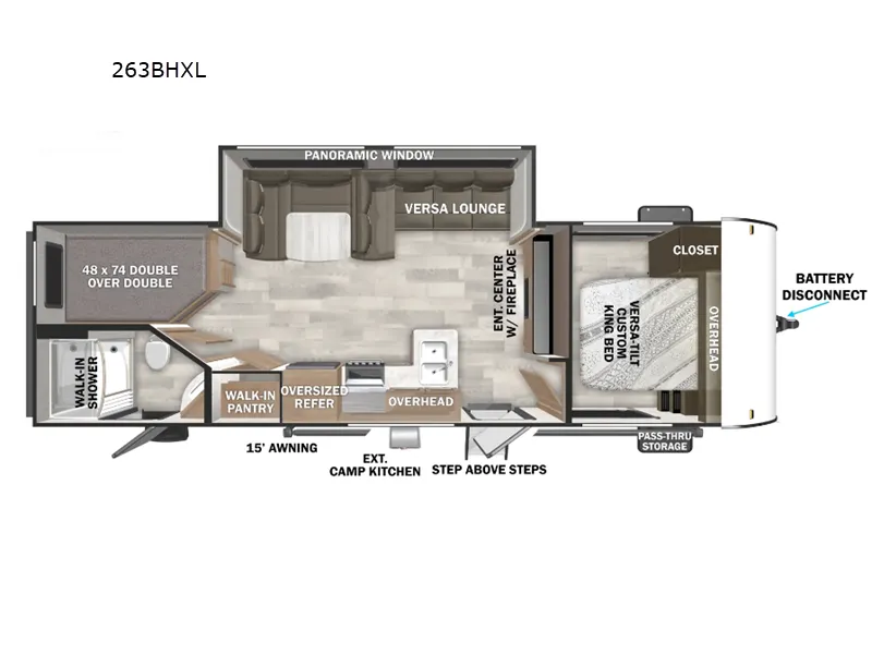 2026 Forest River Wildwood X-Lite 263BHXL floor plan