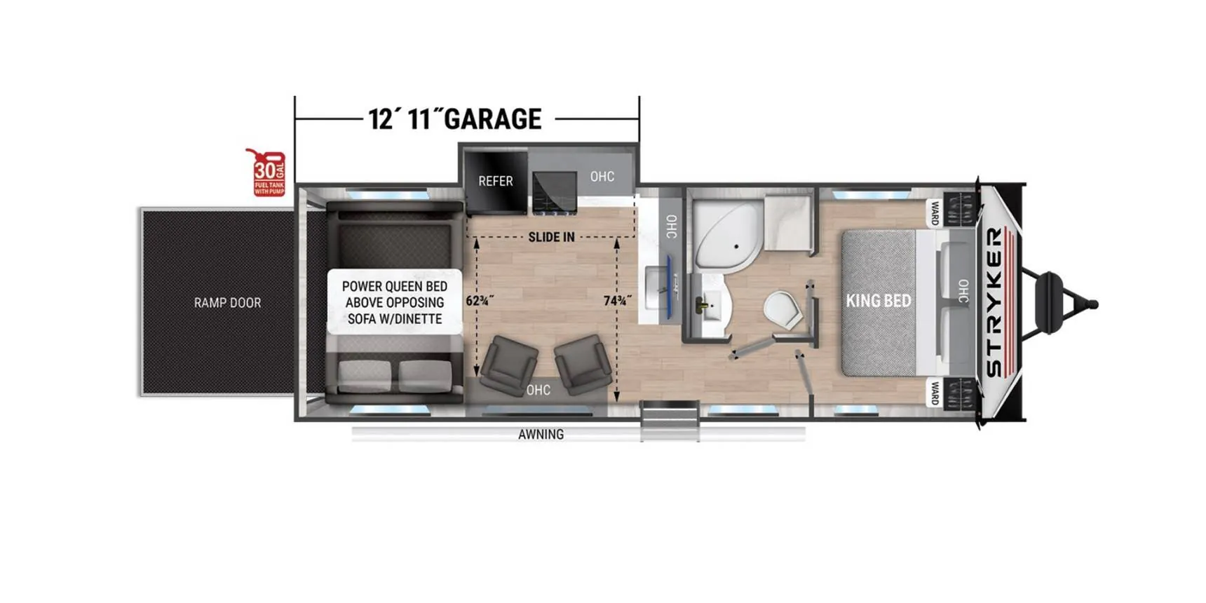Cruiser RV Stryker ST-2613 floor plan