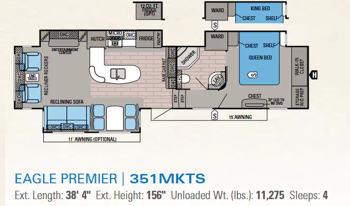 Jayco Eagle Premier 351MKTS floor plan