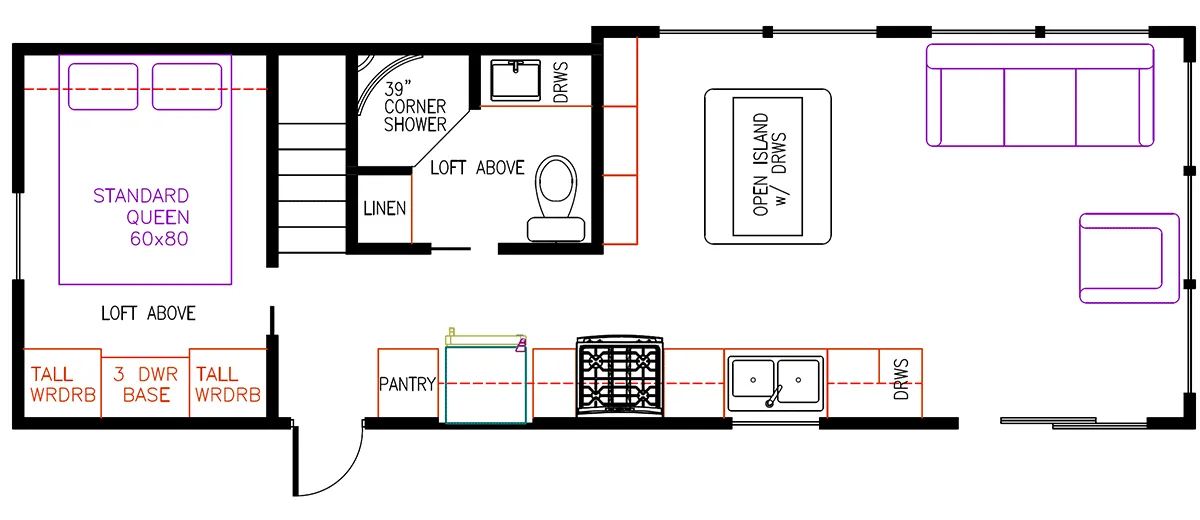 Elevation Park Model Company 7 Series 7-111 floor plan