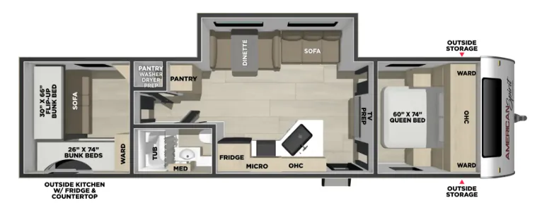 Coachmen American Spirit DLX 5300BQB floor plan